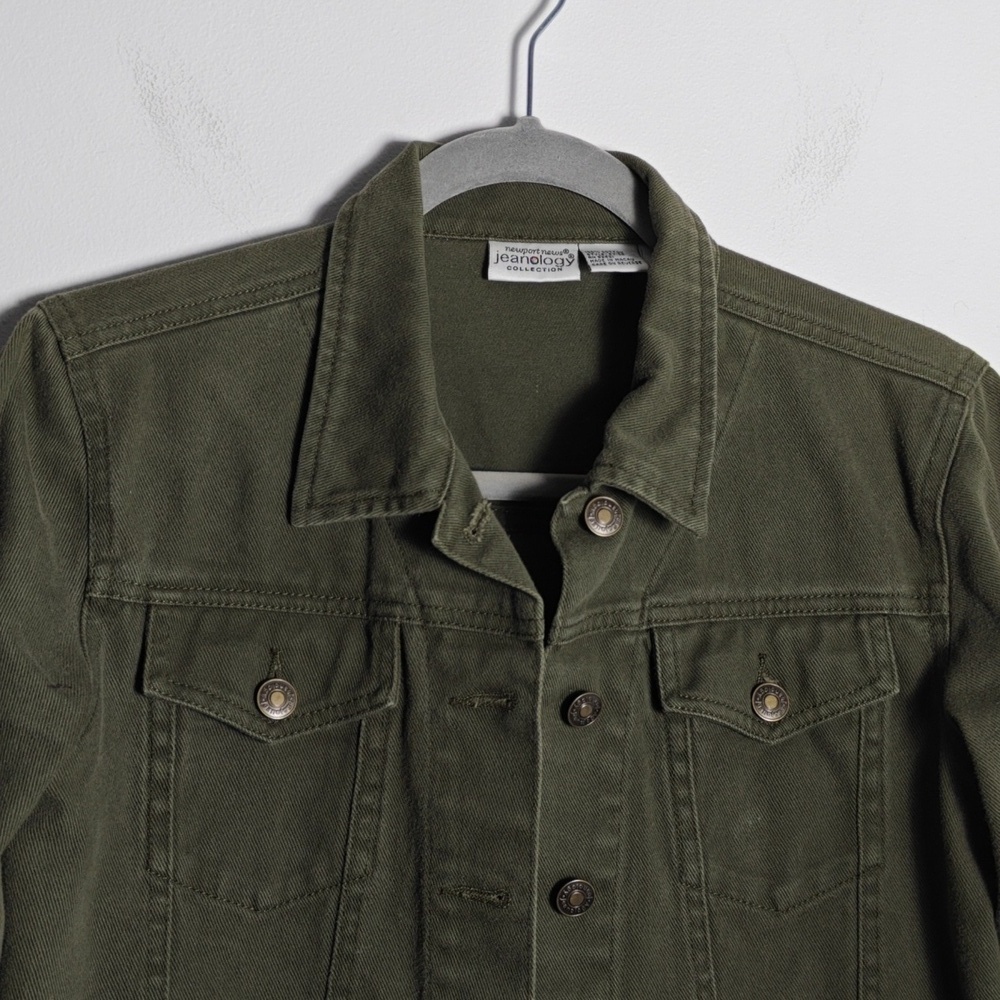 NEWPORT NEWS JEANOLOGY COLLECTION Olive Green Jean Jacket Size 4 - Picture 10 of 16